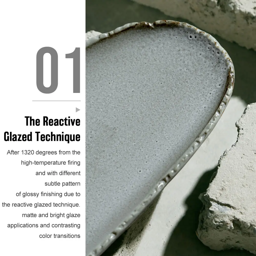 Factory Wholesale Nordic Style Hotel Used Irregular Shape Ceramic Dinner Plates Matte Grey Porcelain Fish Plate For Restaurant