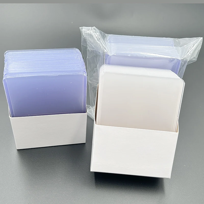 Hot Selling Custom Logo 35pt 3x4 Pvc Clear Sports Protector Sleeves Trading Semi Rigid Card Saver Holder Sleeve