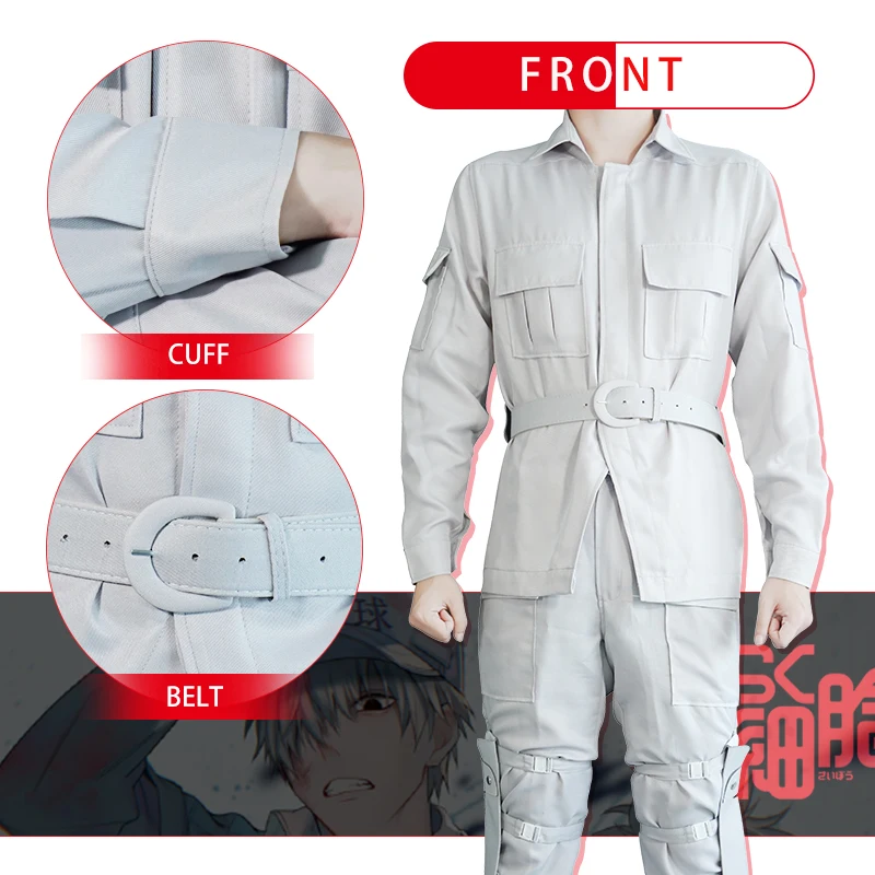 Milky Way Hataraku Saibouz Costume Leukocyte U1146 Cosplay cells at work jacket Saibo Cosplay Hataraku Saibou Light Gray Cosplay