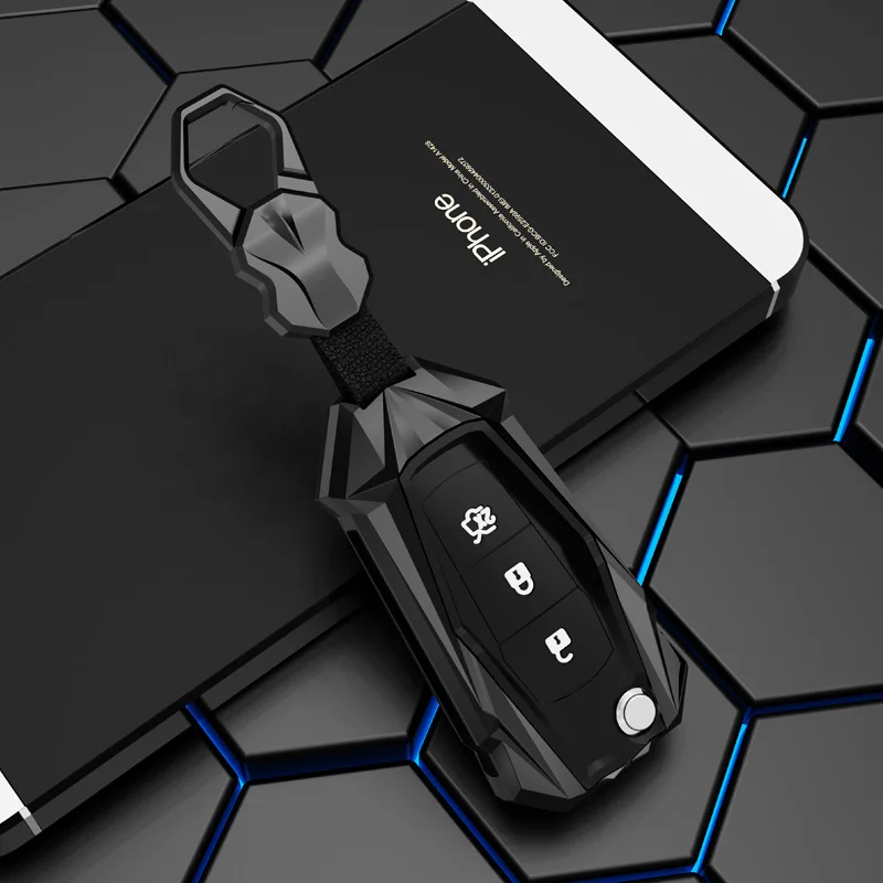 Car Remote Key Cover Protect Holder Zinc alloy Case Accessories Keychain Shell Bag for Ford car accessories 2022