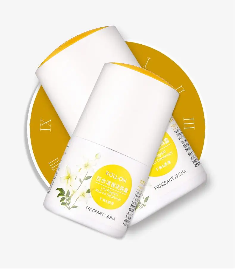 Private Label OEM Lily Perfume Women Long Lasting Deodorant Roll On Antiperspirant Underarm Breast Natural Stick Aluminum Free