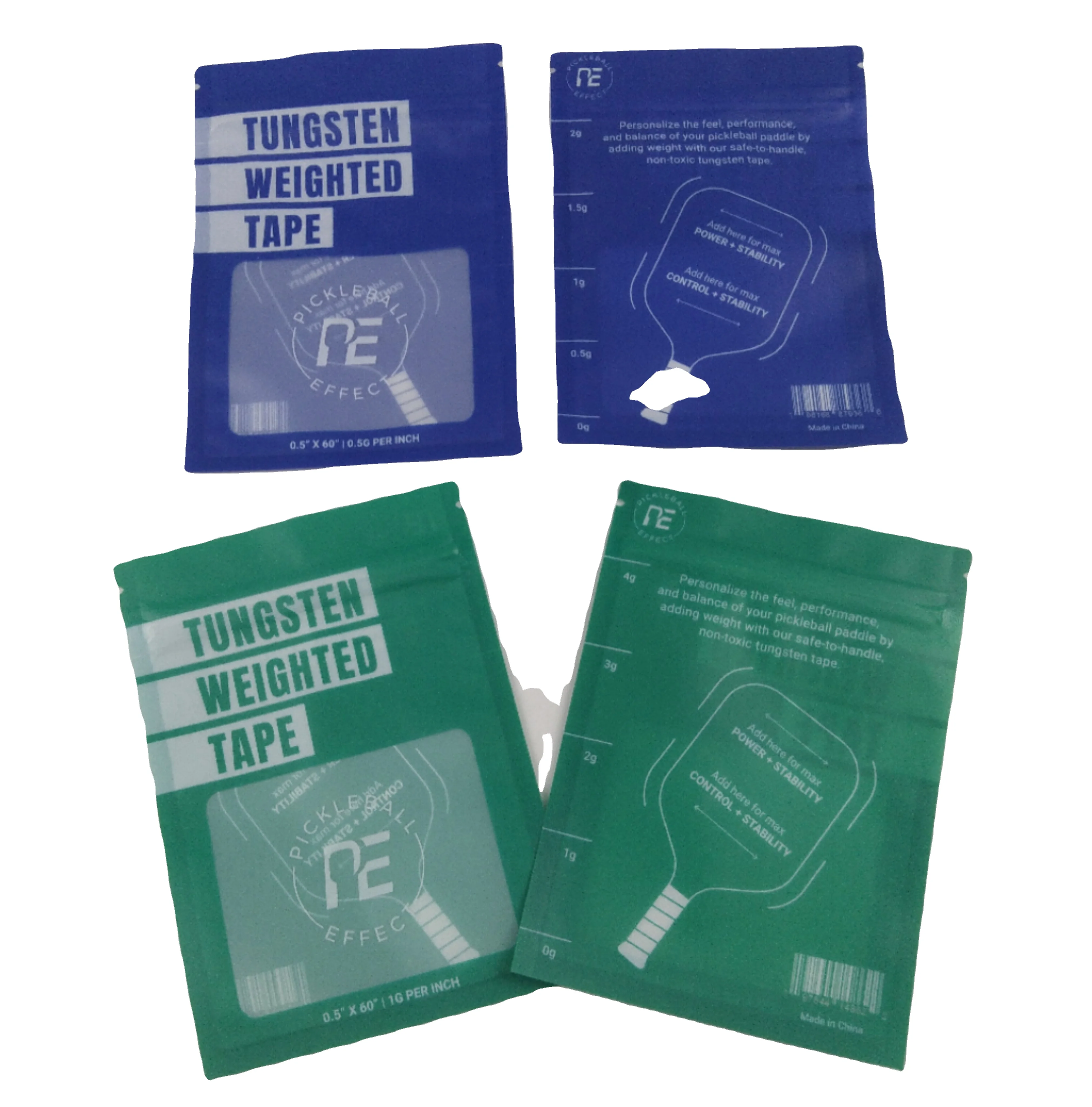 Matte Surface Smell Proof Zip Lock Pickleball Tape Sachets Customized Design Logo Sport Equipment Packaging