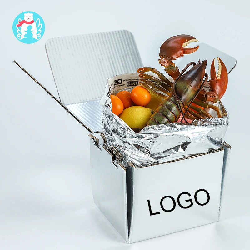 Food Grade Insulated Container Cold Seafood Insulated Cardboard Boxes for Transporting Frozen Food