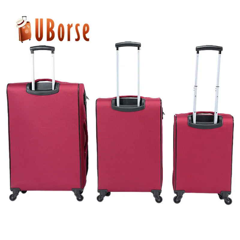 
Factory Set 3 Piece of Soft Nylon Luggage Set Travel Suitcase Trolley Suitcase Luggage With Spinner Wheels 