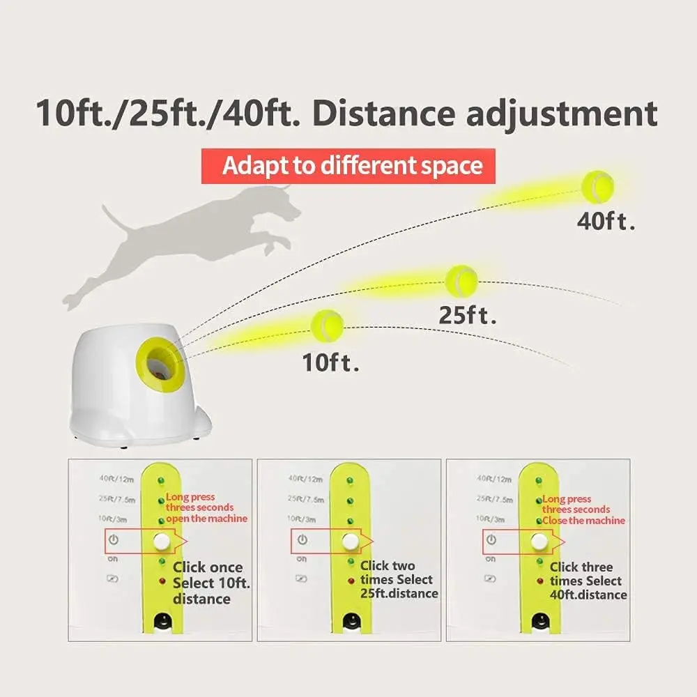 AFP Indoor Outdoor Interactive Maxi & Mini Automatic Dog Ball Launcher Pet Auto Tennis Ball Thrower Electric Ball Throwing Toy