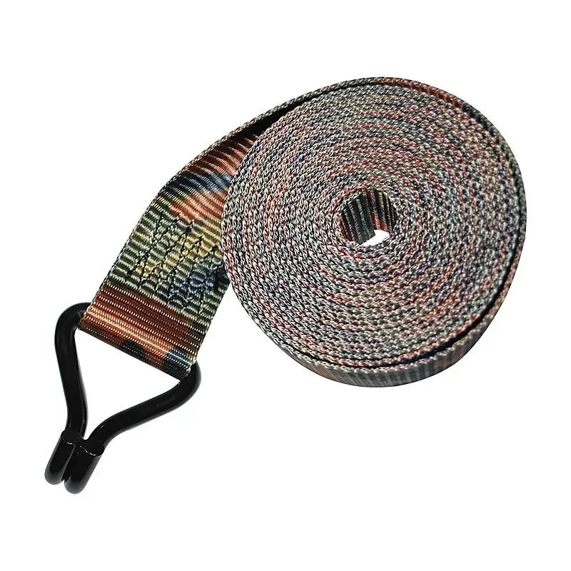 Heavy Duty  Polyester 2' Winch Strap With Wire Hooks With Covering   Cargo Winch Strap
