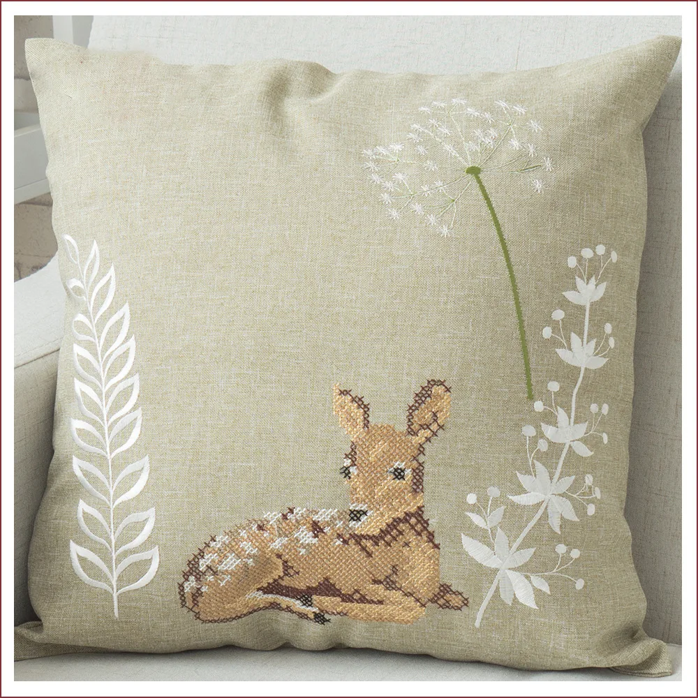 cotton oriental white applique work lace cushion cover