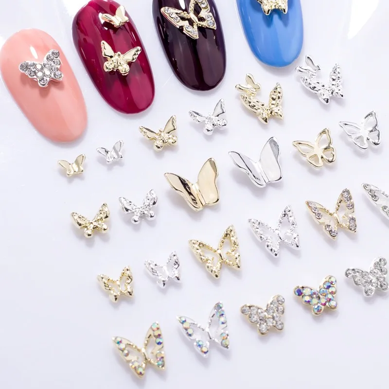 Metal MINI Butterfly 3D Wearing Armor Accessories Hollow Mini Butterfly Micro Diamond