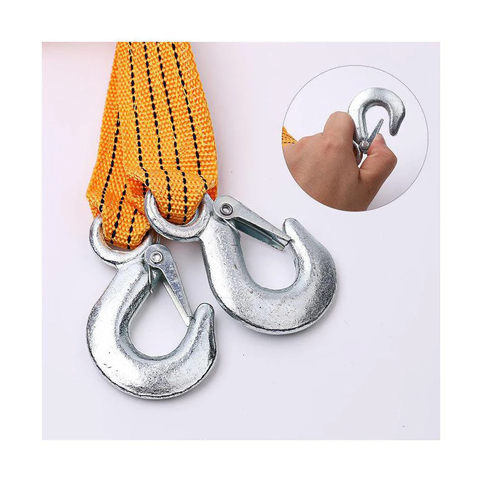 6 Ft 3 Tons Car Tow Dolly Strap Tow Strap Car Cable Towing Decorative Rope With Hooks Emergency Heavy Duty