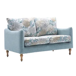 Design patent modern american style upholstered fabric compact blue couch love seat contemporary sofa
