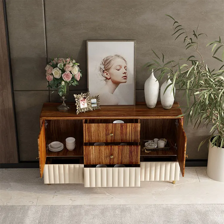 French Country Style Wooden Sideboard Buffet Cabinet for Cottage Living Room Decor