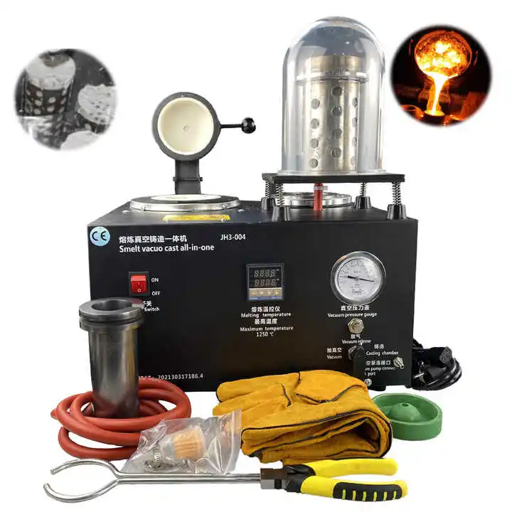 2L Lost Wax Cast Jewelry Tools Casting Equipment Gold Smelt Vacuo Metal Melting Furnace Jewellery Vacuum Casting Machine