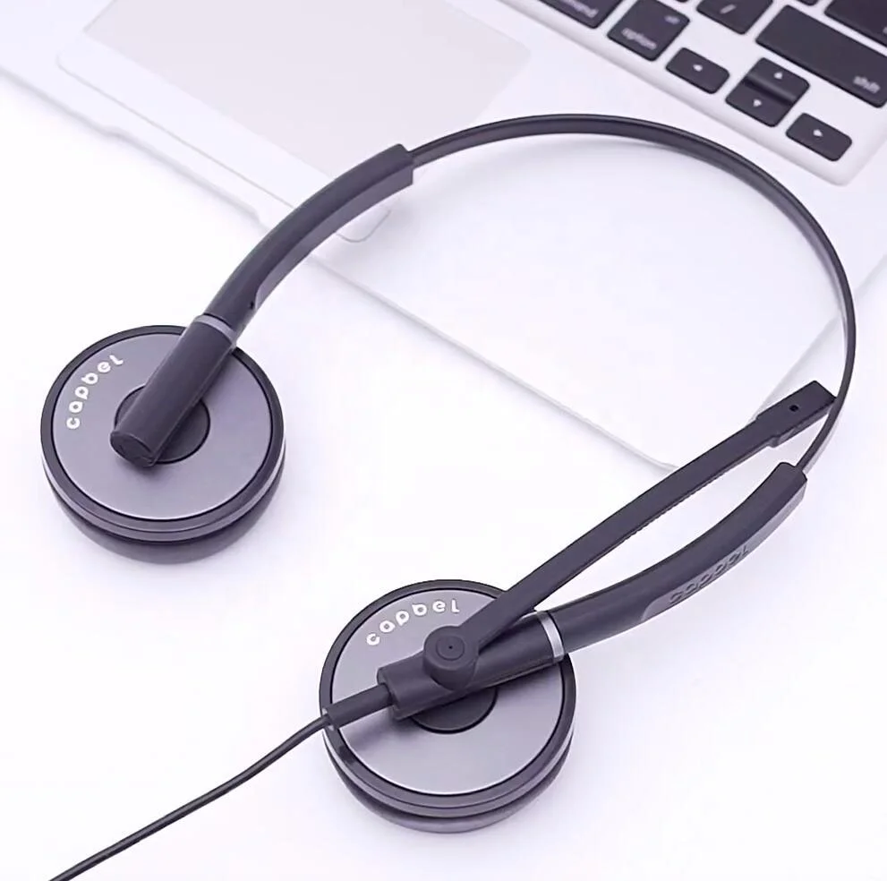 Lightweight USB Headset with Microphone for Laptop PC  On-Ear Wired Office Call Center Headset for Boom Skype In-line Control
