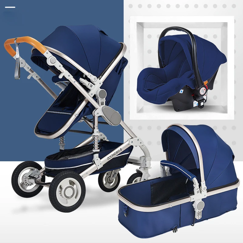 2024 Hot Sale Good Quality Twin Baby Stroller/Pram Two-Models Can Sit And Lie Foldable For 2 Babies Use Stroller