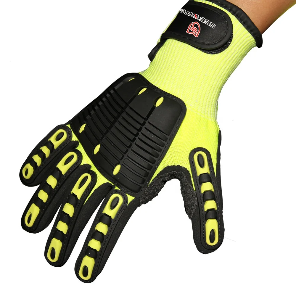 Seeway Hi-Vis Insulated Impact Gloves Anti Cut Gloves