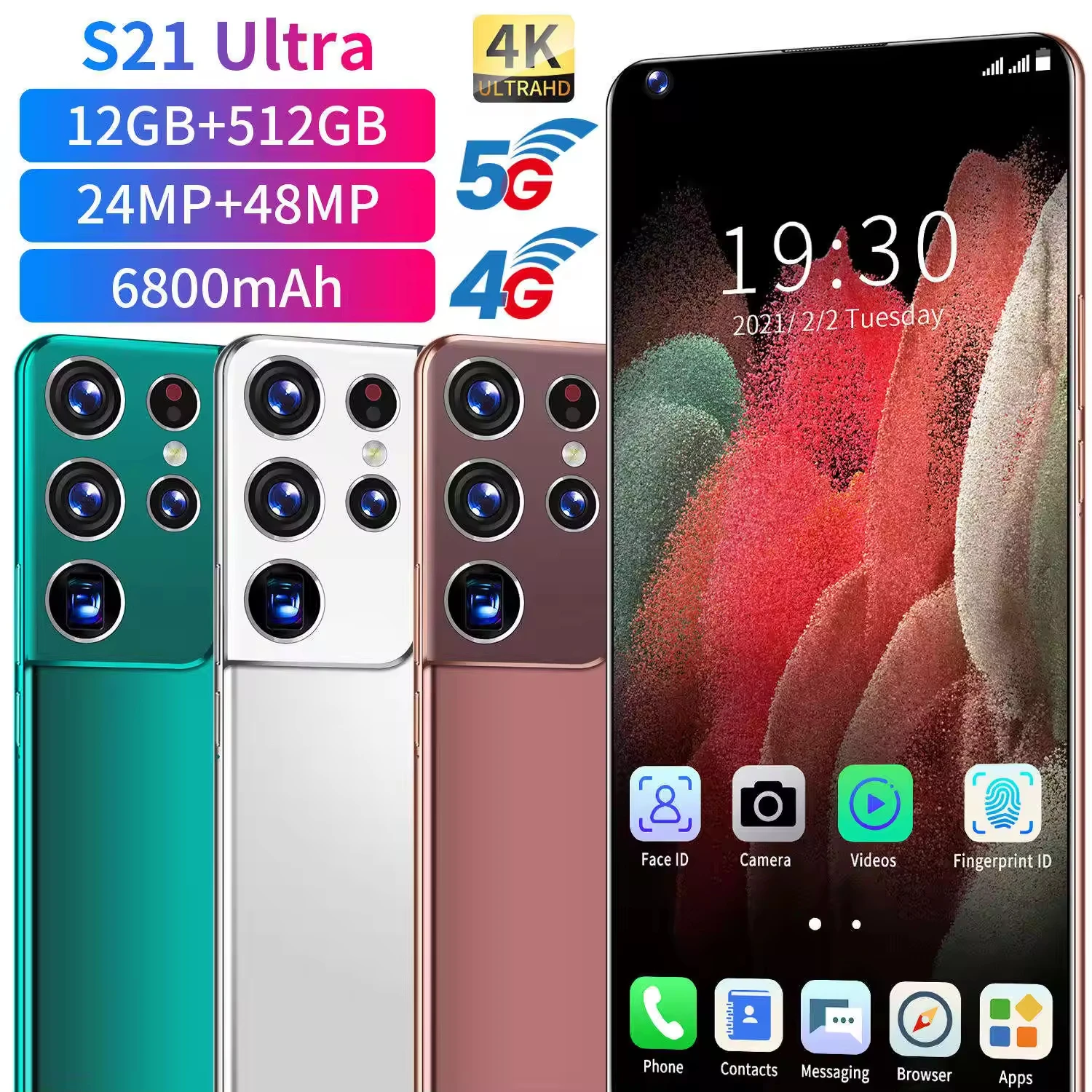 Good Performance S21 Ultra 3G 4G 5G Android 256GB Original Mobile Phone Octa Core Second Hand Smartphone For Samsung