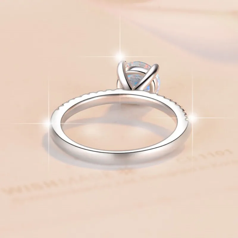 Fine Jewelry Factory Wholesale Prices 1CT Diamond S925 Silver Gemstone Women Fashion VVS Moissanite Diamond Ring
