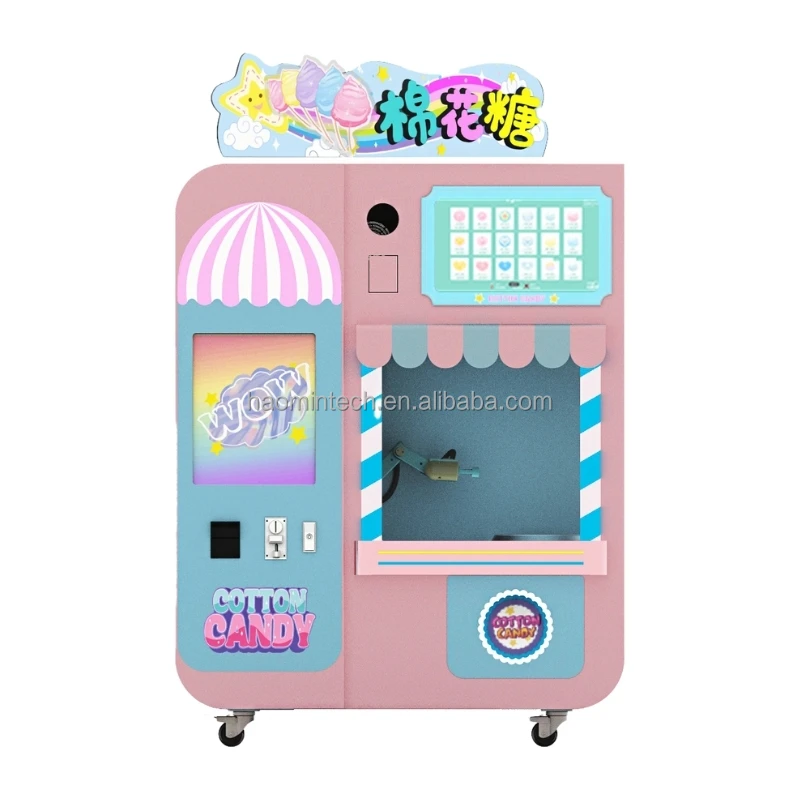 Automatic Cotton Candy Machine for 60 Kinds of Flower Pattern More Payment Cotton Candy Vending Machine for Business