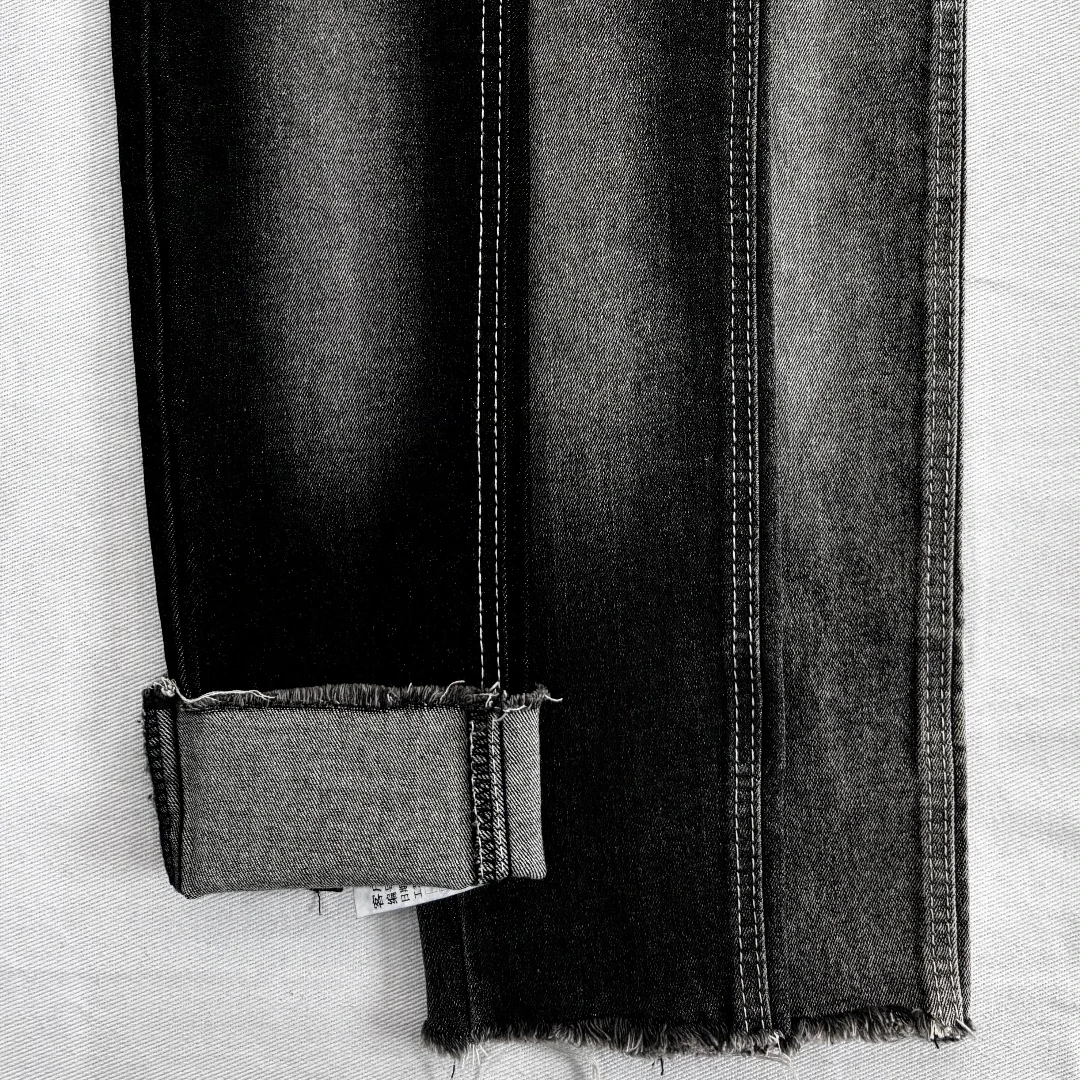 Custom Weight Denim Fabric High Quality Soft Feel Shirts Dresses Suits Blouses Black Oil Painting Full Denim Fabric