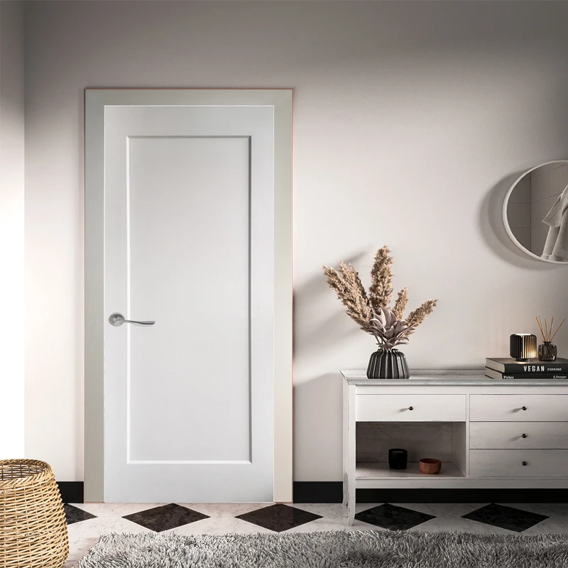 
Classic design one panel shaker style White painted Interior Solid Core Wood Doors for Bedroom 