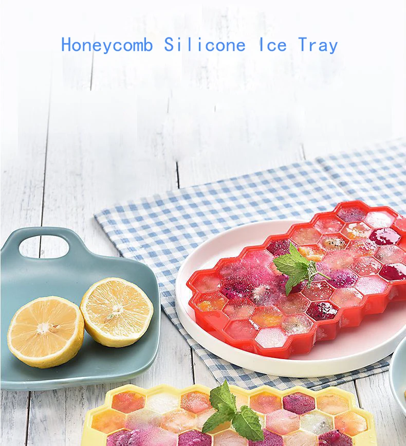 Silicone ice tray mold with cover honeycomb ice mold household artifact ice tray
