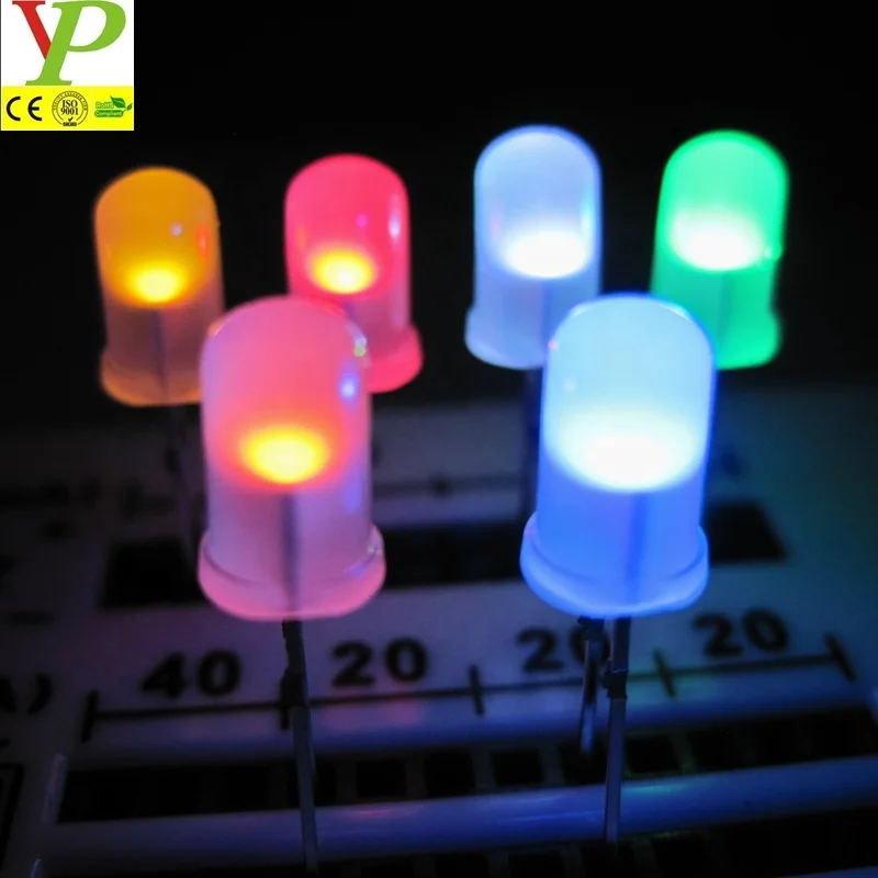 Amber flashing light 5mm/10mm candle flicker led diode 1.8-2.2v led light-emitting diode for led candle flickering