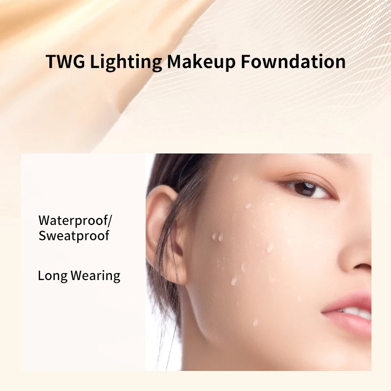 TWG Lighting Foundation for Makeup Oil Control Waterproof Beauty No-Creasing Long Wearing Matte Foundation