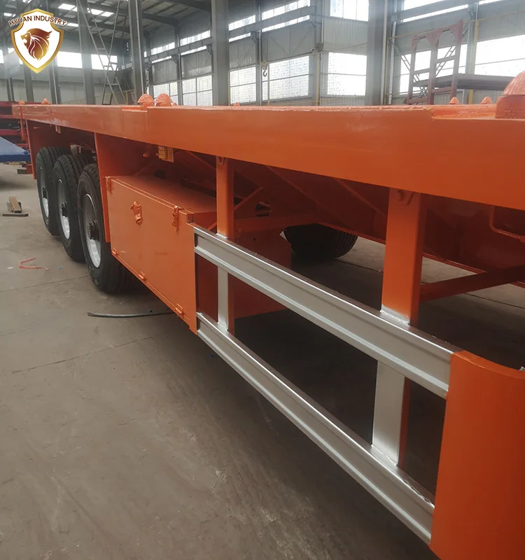 3 Axles 20ft 40 ft Shipping Container Flat Bed Flatbed Semi Truck Trailers Cheap Price For Sale