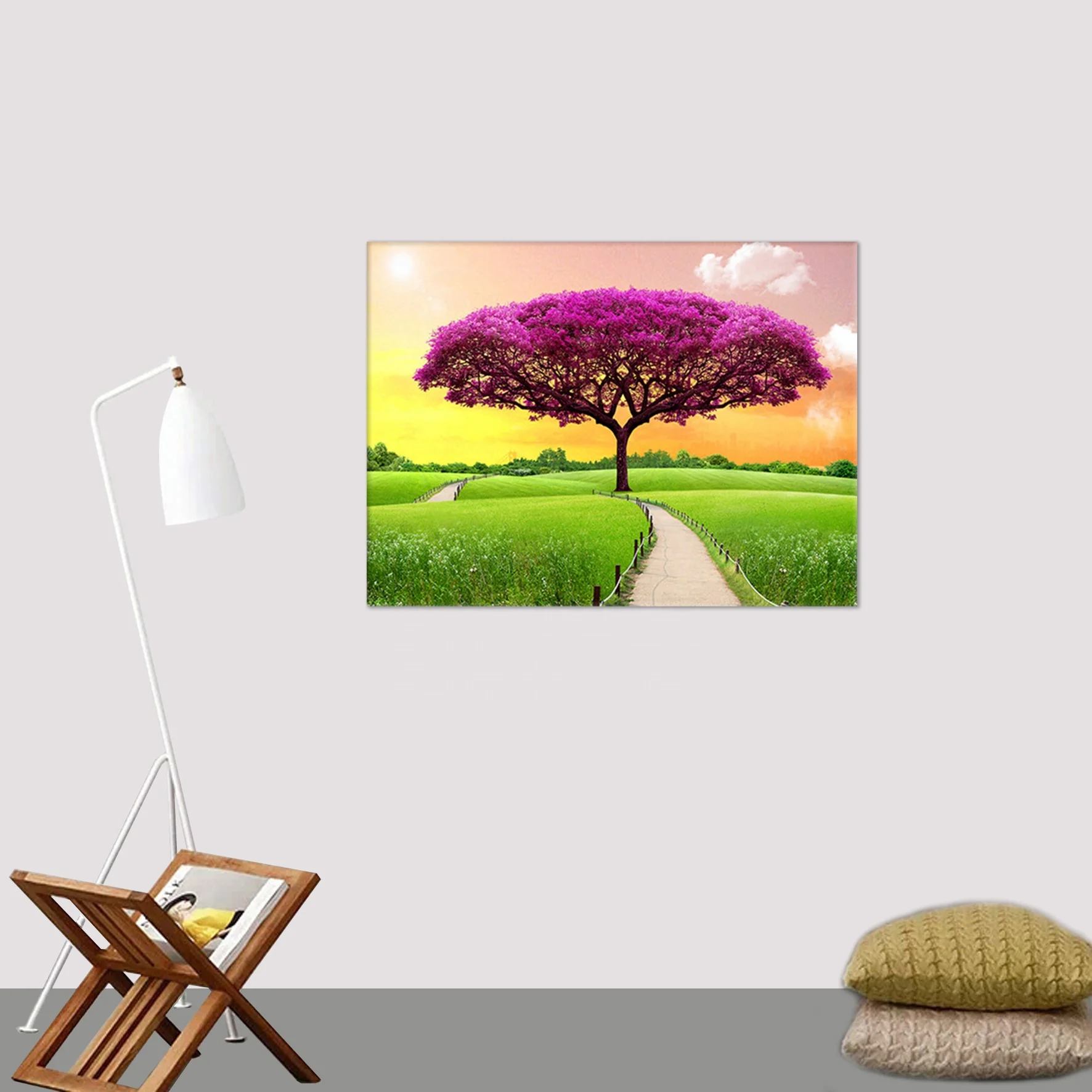Custom Made DIY Art Full Drill 30x40cm Trees Landscape 5D Diamond Embroidery Painting with Box
