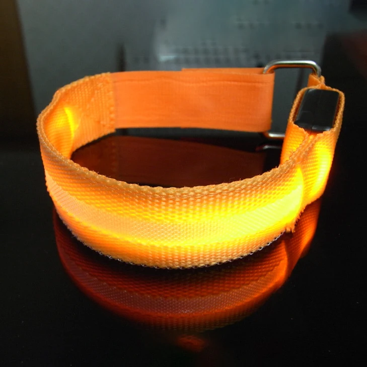 
Night Color Blue Nylon Reflect Usb Running Led Armband 