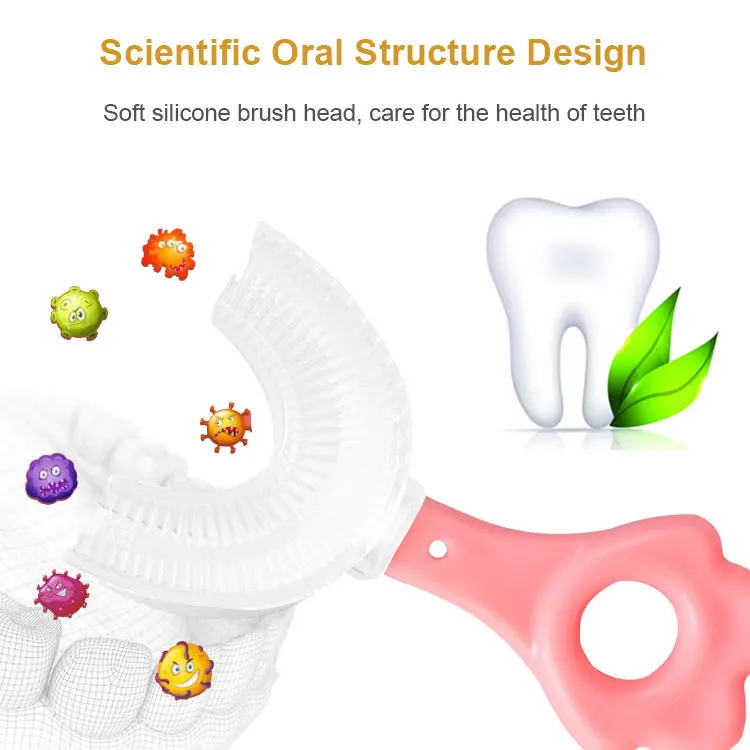 Baby U-Shaped Toothbrush Baby Silicone Toothbrush 360 degree Deep Cleaning Manual Training Teething