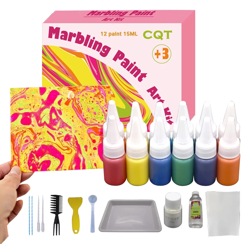 marbling colorful pigment paint kit marbling paint set factory in china