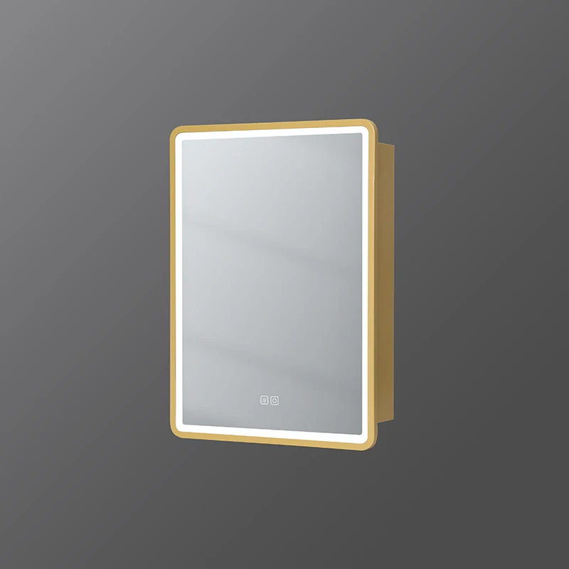 Hot Sale On A-m-a-zon Iron Frame Smart Mirror Cabinet With Led Light Rectangle Medicine Cabinet With Mirror