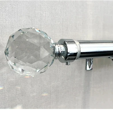 Most Cheapest Fashion Crystal Ball Curtain Rod,Window Curtain Pole,Glass Boll Finials Curtain Rod