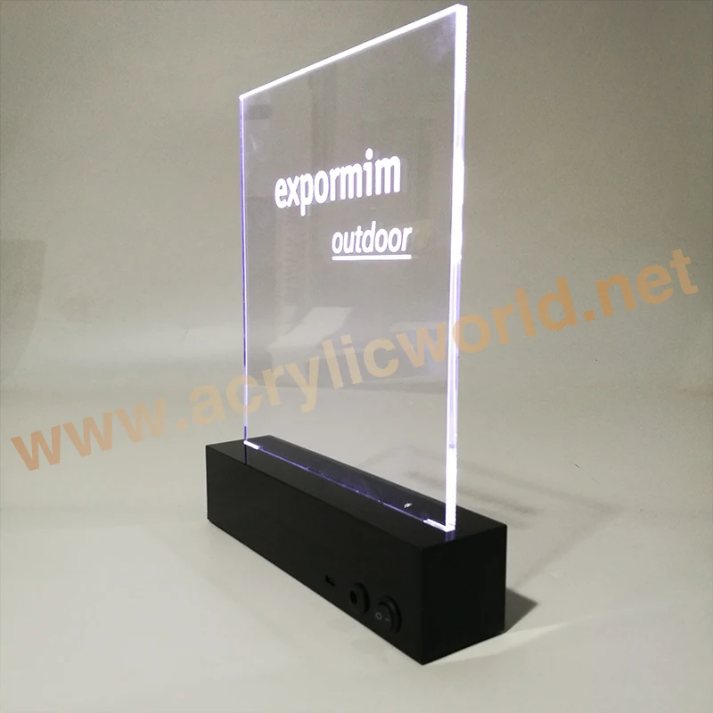 led tabletop led house numbers signs edge-lit acrylic sign base