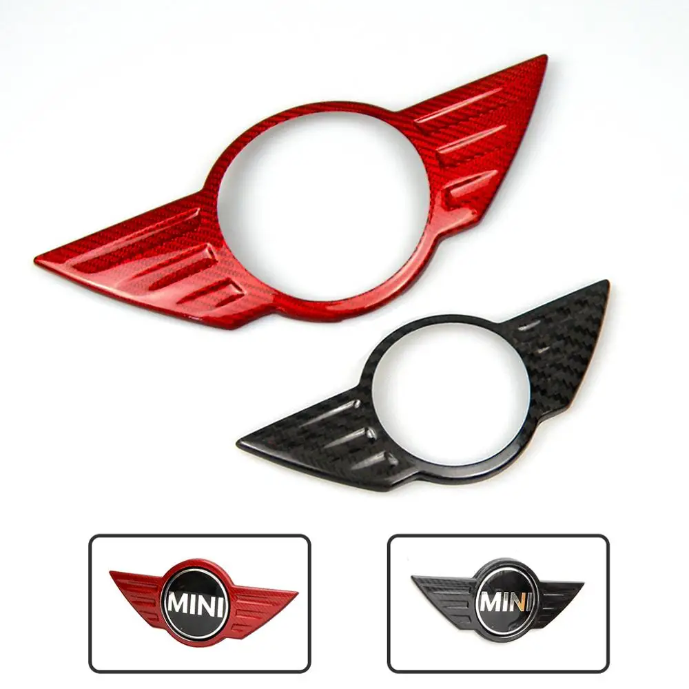 Carmon Real Carbon Fiber Mini Cooper Logo Emblem Cover Sticker Wing Cover For Mini Cooper F54 F55 F56 F57 R55 R56 R57 R58 R59