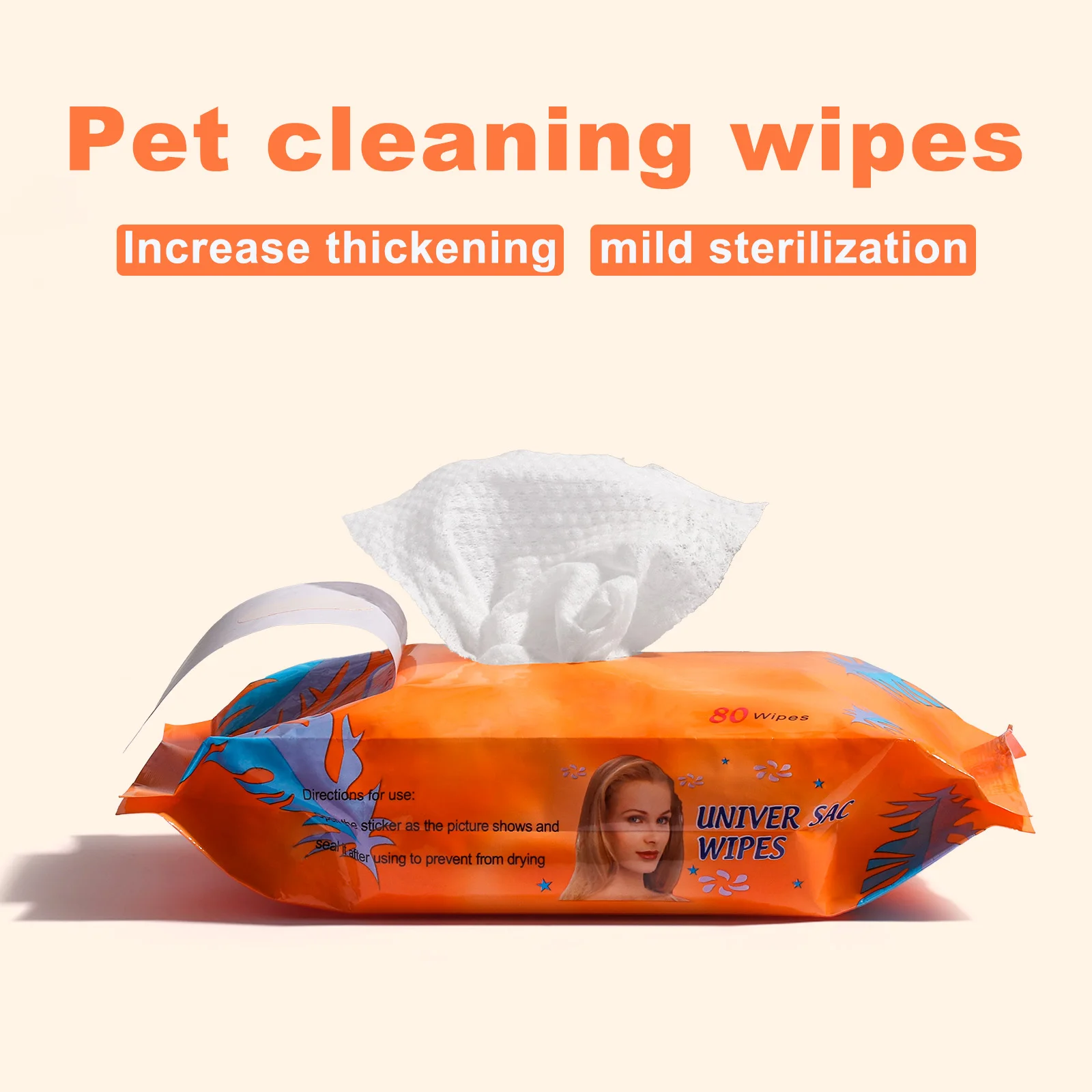 Good quality pet wipes 80 wipes portable cat and dog eye wipes for disposable tear removal Scar to remove eye dirty