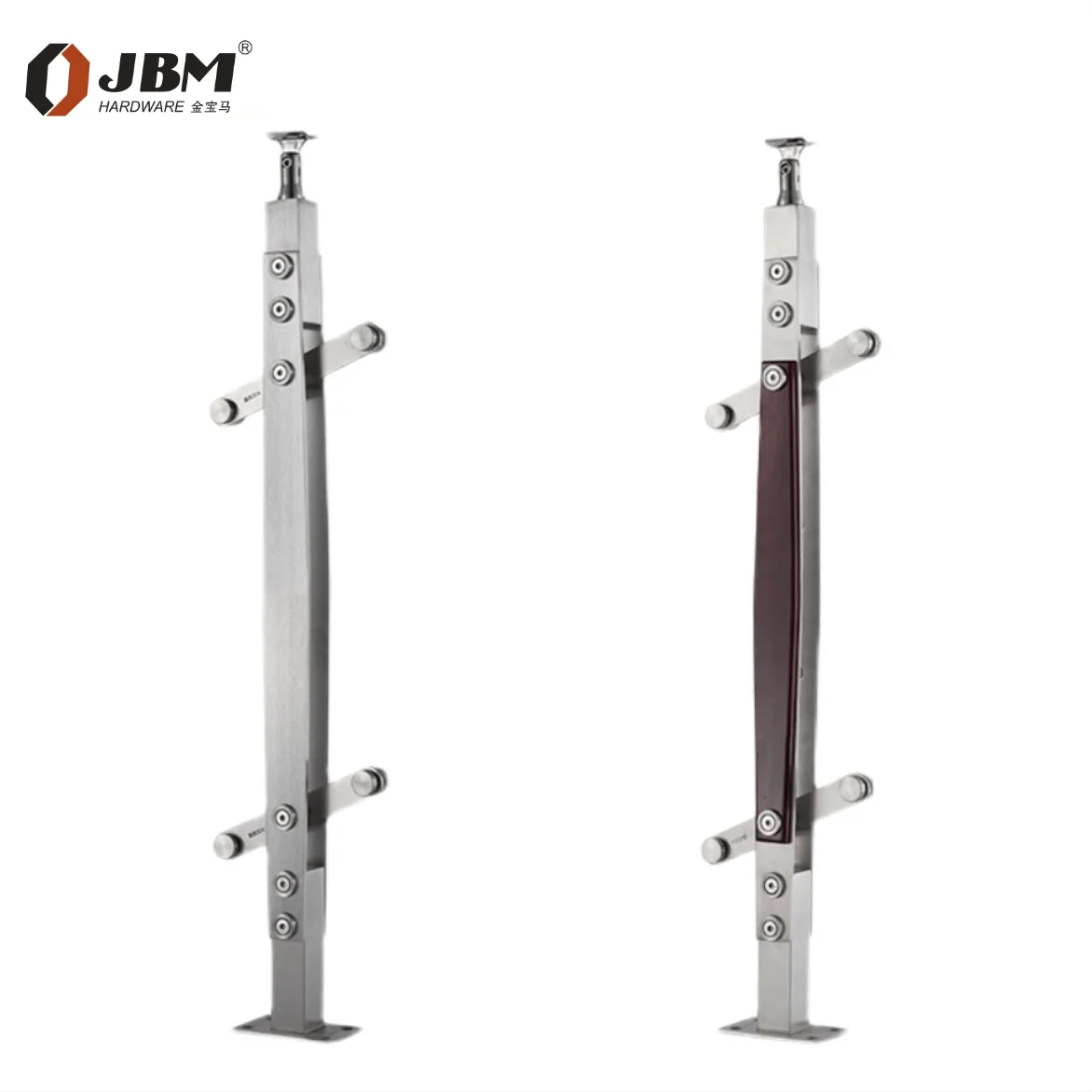 Outdoor Deck Balcony Glass Fence Column Home And Commercial Project Solution Stainless Steel Handrail Post Handrail Balustrades