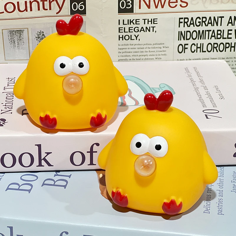2024 Creative Pop Cute Cartoon Animal Chick Stress Relief Squeeze 3D Silicone Fidget Induction Squeeze Bubble Toy