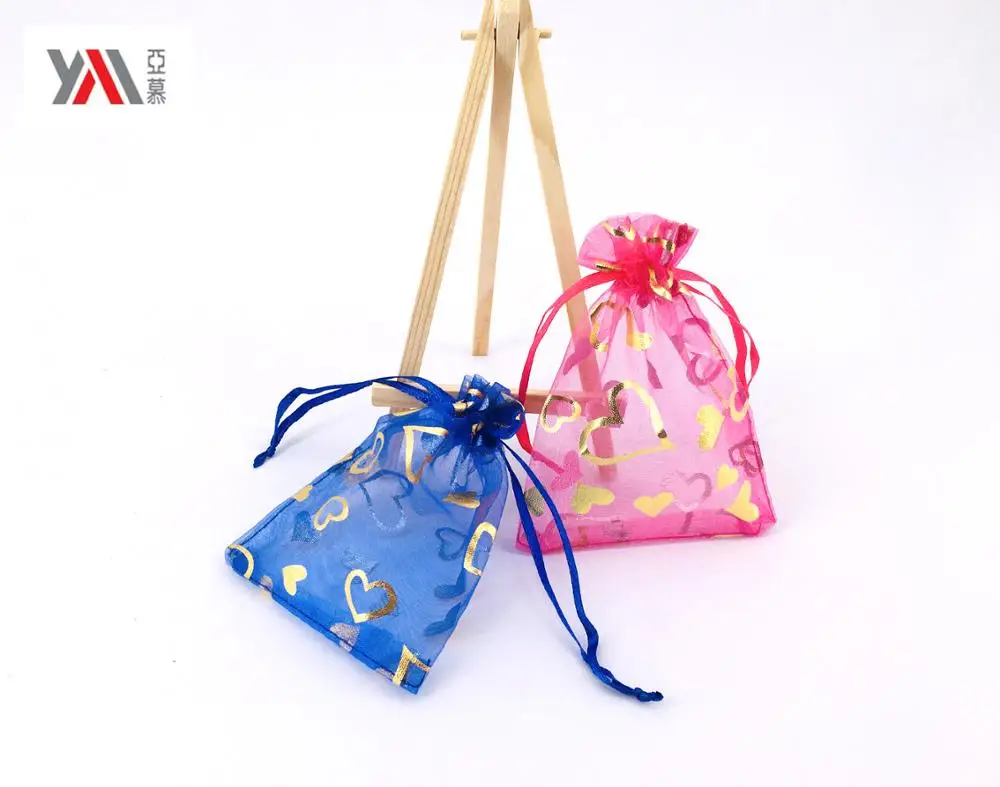 Wholesale Custom drawstring packing cheap organza gift bag