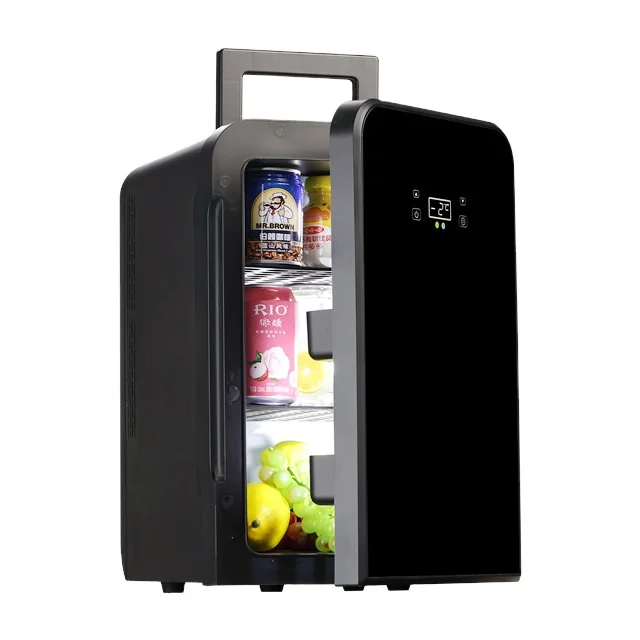 Black Car Refrigerator Cosmetics Beauty Mini Fridge OEM Double Peltier with Temp Adjustable ABS 22L Portable Compact 2 Years
