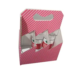 Corrugated Carton Kraft Holder 4 6 Pack Display Bottle Drink Counter Stand Cardboard Display Boxes