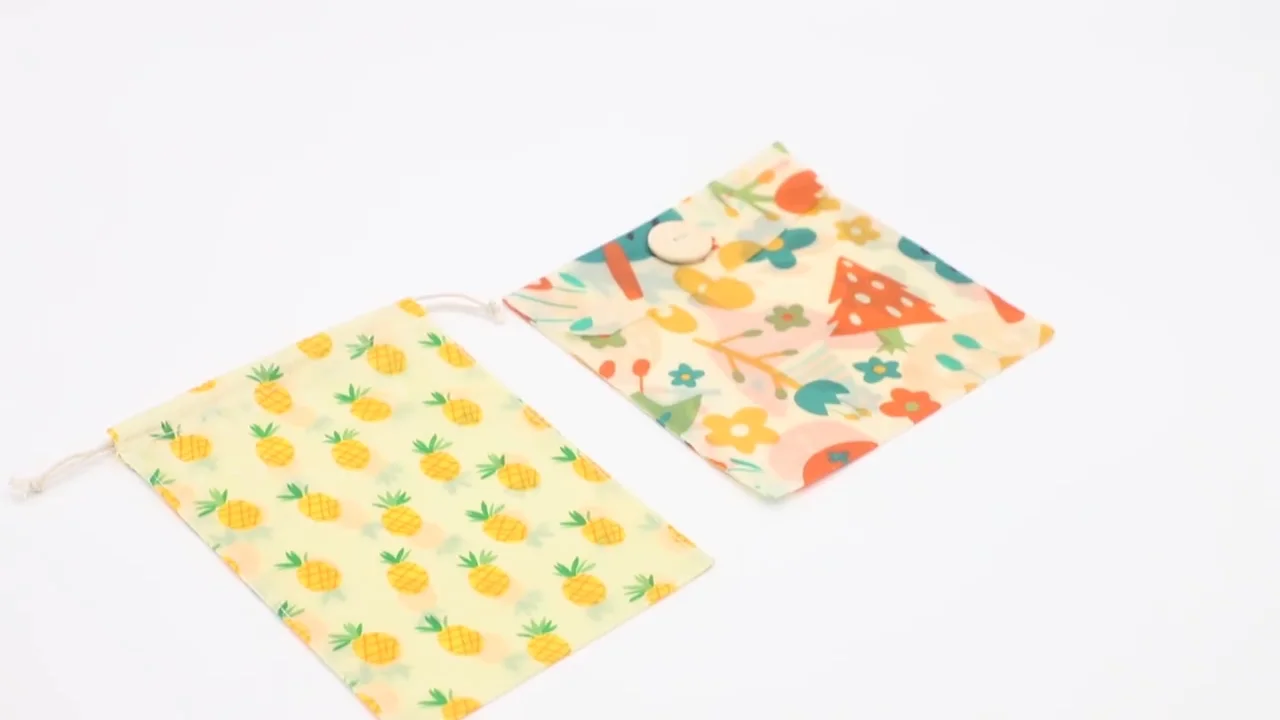 2022 Sustainable Eco Friendly Products Customized Organic Eco Friendly Reusable Beeswax Food Wraps Use to Bread Vegetables Fruit