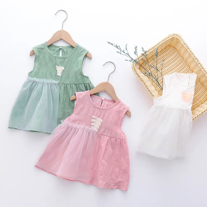 
2021 Kids Baby Girl Cotton Dresses Summer Children Clothes with Print for Toddler Girls clothing sets 