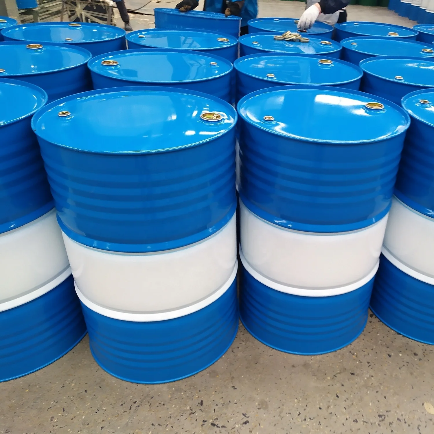 order direct 200kgs 200 liter new tight head type thick blue steel drum for crude oil