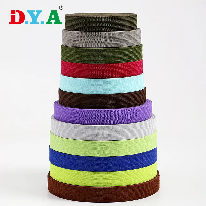 Colorful 10-50mm Wide Clothing Sewing Elastic Tape Kitted Elastic Bands for Garment Waistband