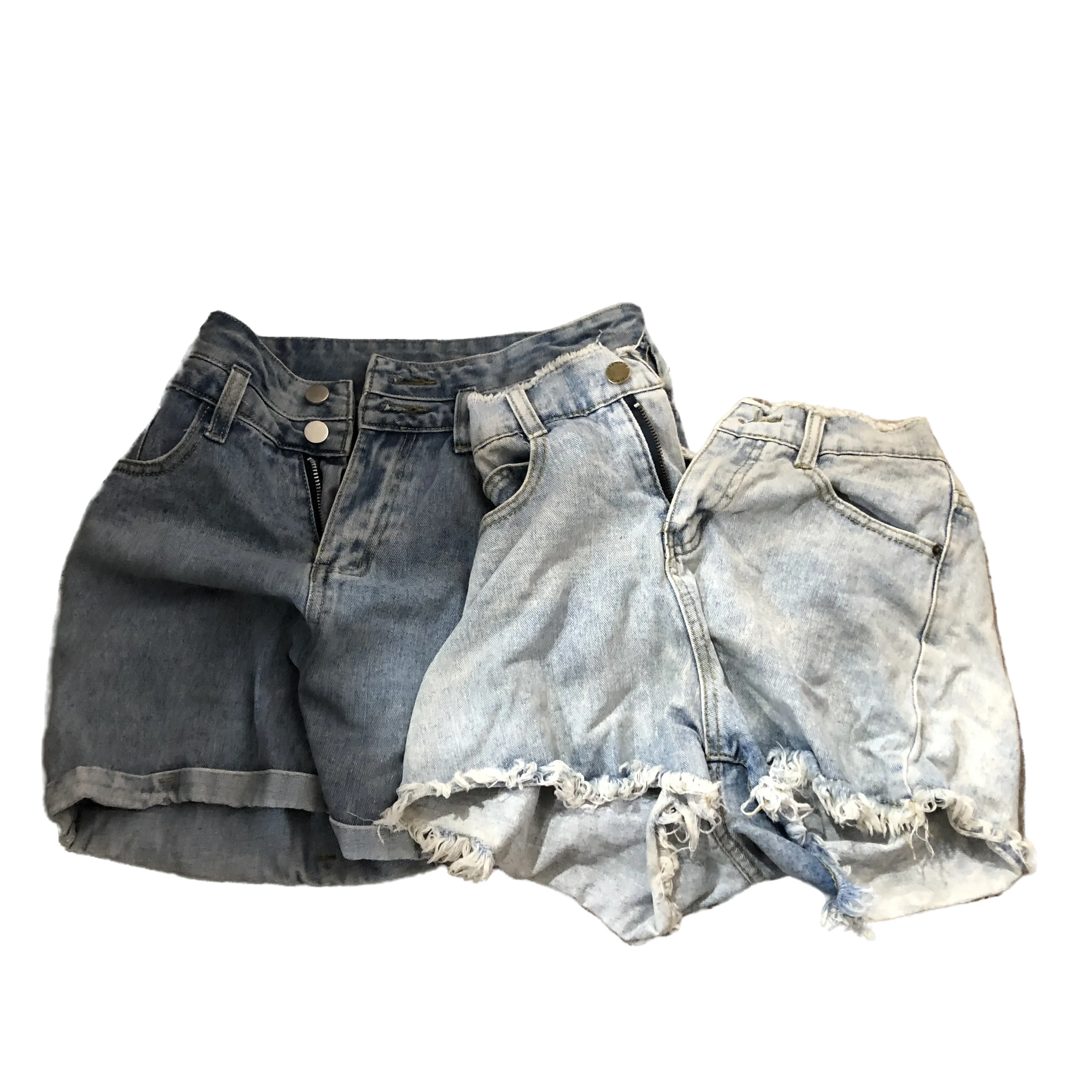 Hot selling ukay ukay women bea clothing second hand ladies sexy jeans short high waist mixed in bales