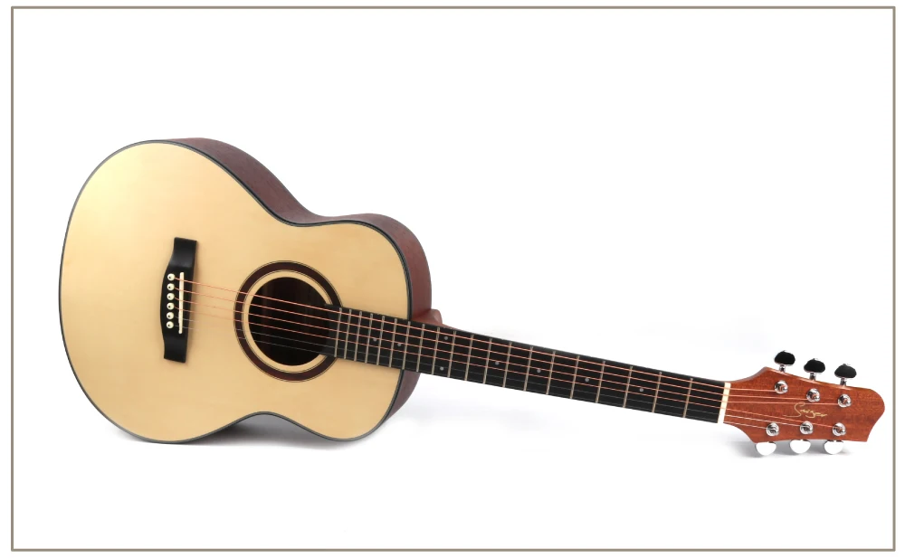 China factory OEM logo economical satin finishing travel mini 36 inch 3/4 Spruce top acoustic guitar