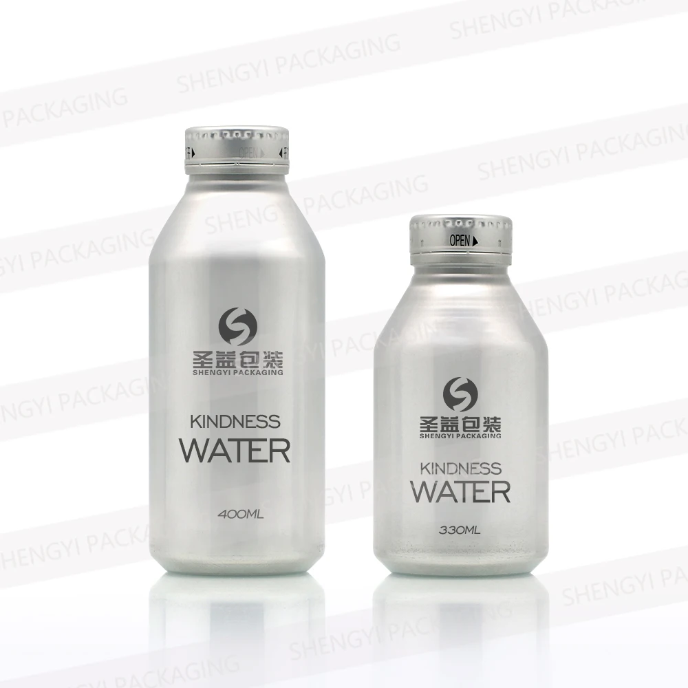 Stock 10oz 14oz 300ml 400ml silver food grade aluminum carbonated beverage Fresh juice beer bottles