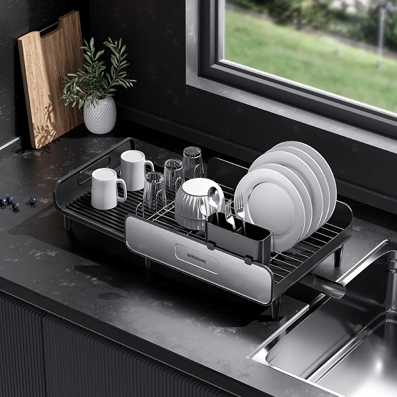WIREKING Over the Sink Kitchen Organizer Items Stainless Steel Dish Rack Plate Storage Rack & Shelving Units Dish Drainer Rack